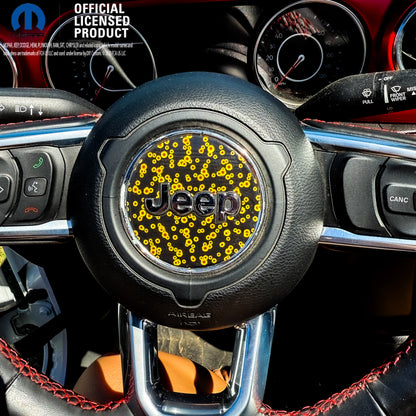 Jeep Wrangler JL Gladiator Steering Wheel Circle Yellow Sunflowers Vinyl Decal Sticker