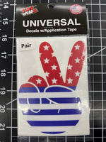 Basic American Flag Peace Wave Left & Right Mirrors Vinyl Decals Fits All Jeeps - Tiny Wrapz