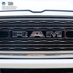 Chrome RAM Emblem Overlay Decals BLACK & WHITE AMERICAN FLAG - Tiny Wrapz