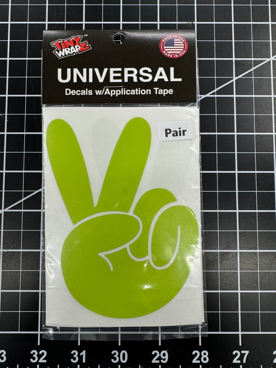 Gloss Lime Green Peace Wave Left & Right Mirrors Vinyl Decals Fits All Jeeps - Tiny Wrapz