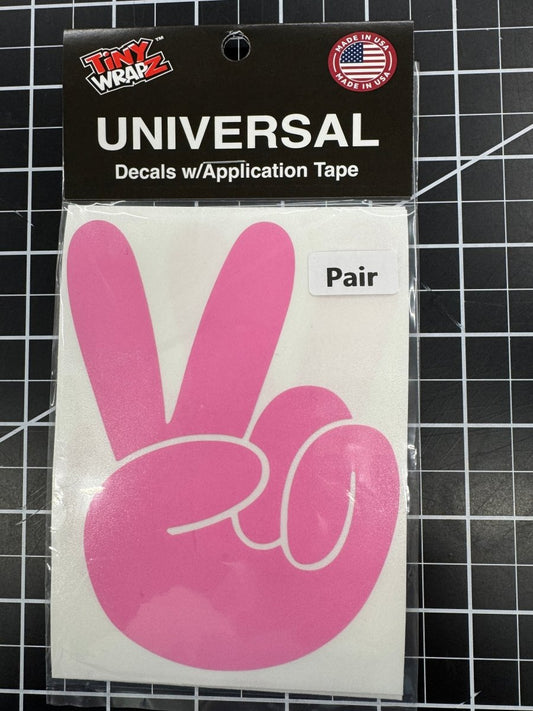 Gloss Pink Peace Wave Left & Right Mirrors Vinyl Decals Fits All Jeeps - Tiny Wrapz