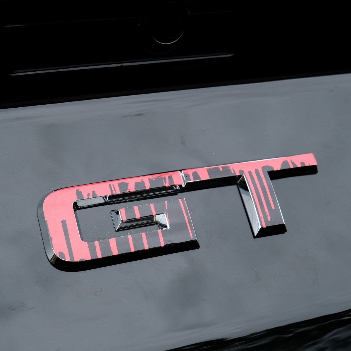 GT "Dripping Blood" Rear Emblem Overlay Decal Fits 2015 - 2023 Mustang GT - Tiny Wrapz