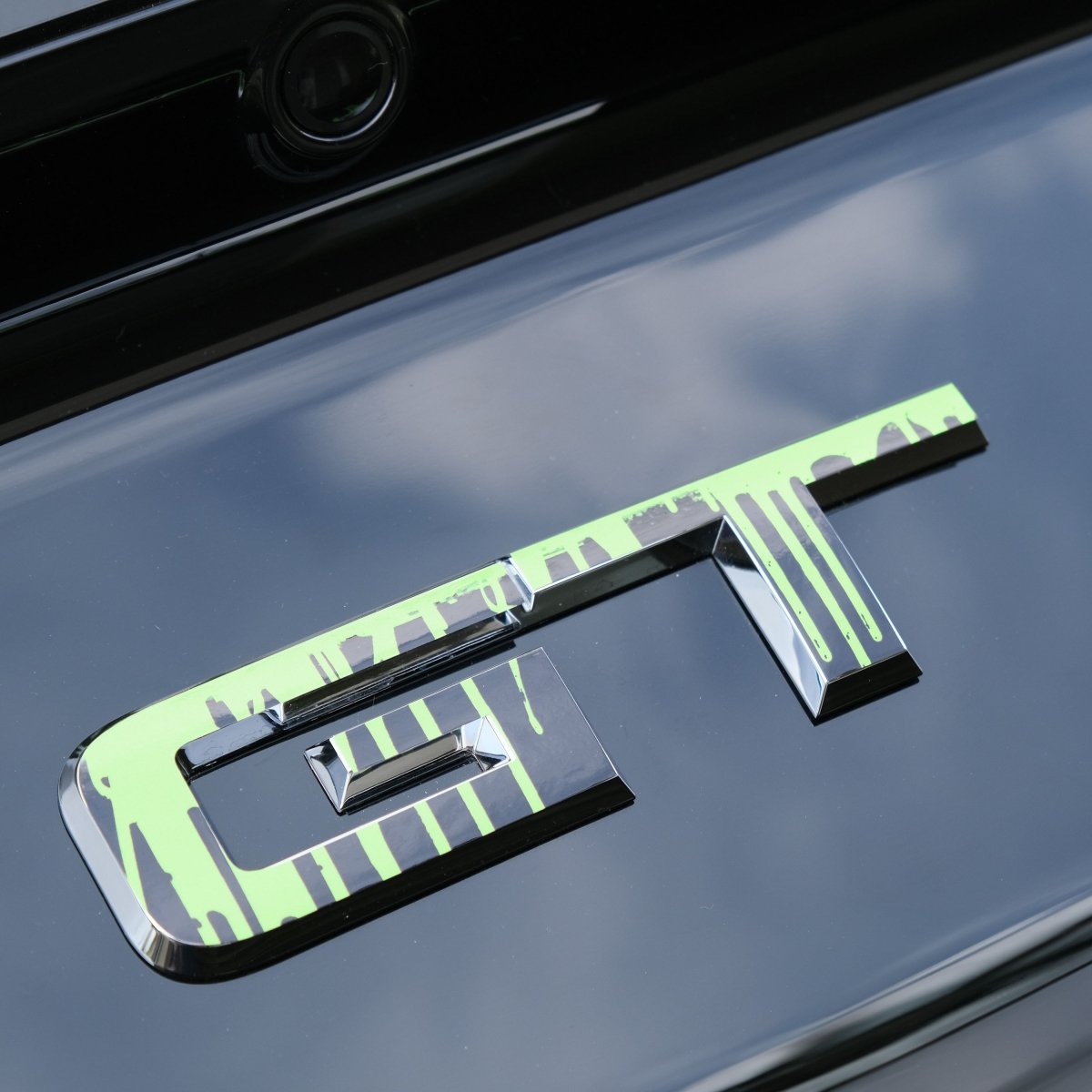 GT "MONSTER BLOOD" Rear Emblem Overlay Decal Fits 2015 - 2023 Mustang GT - Tiny Wrapz