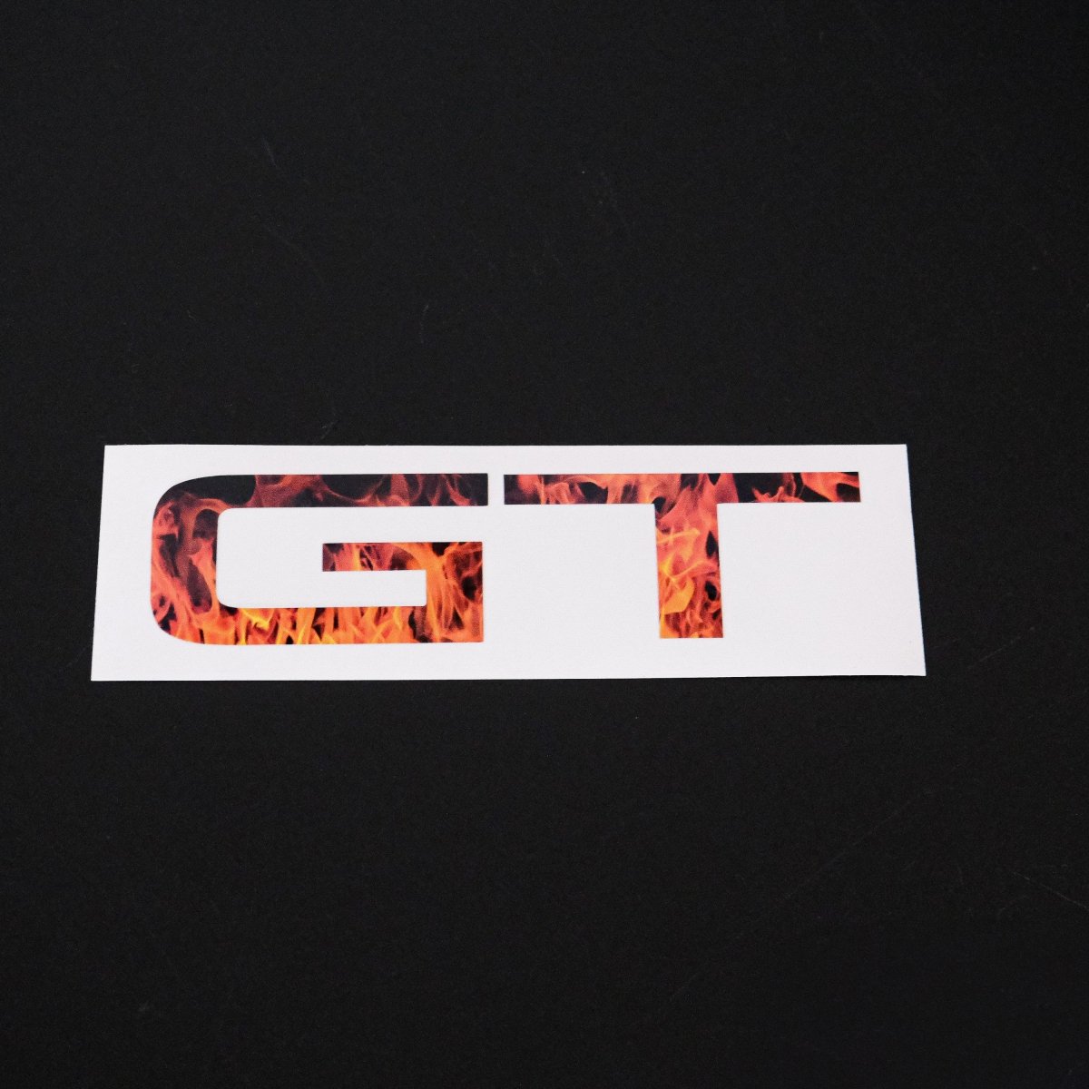 GT "Real Fire Flames" Rear Emblem Overlay Decal Fits 2015 - 2023 Mustang GT - Tiny Wrapz