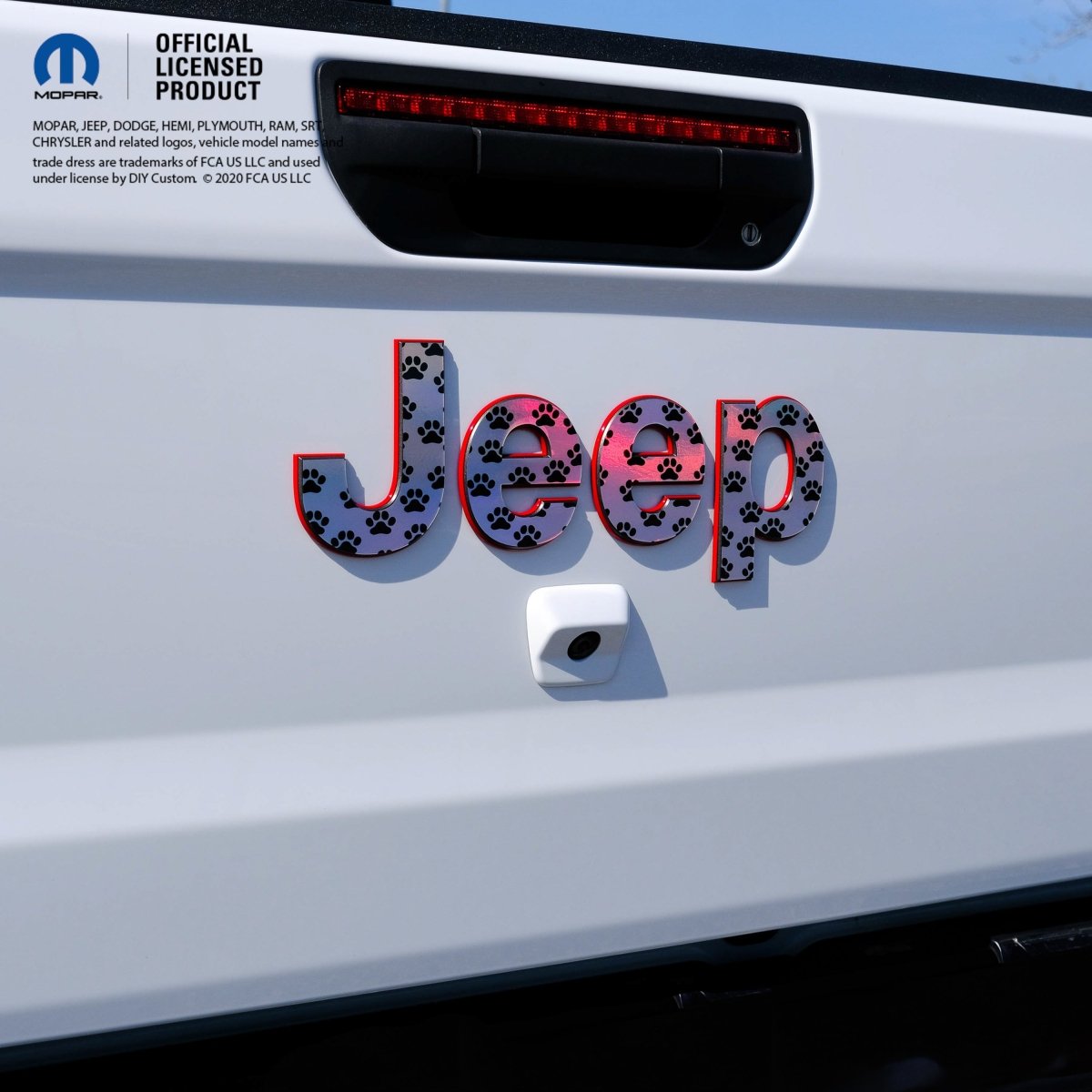 Holographic Jeep Emblem Overlay Decals - Dog Paws - Tiny Wrapz