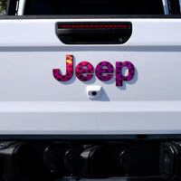 Holographic Jeep Emblem Overlay Decals - Dog Paws on Pink - Tiny Wrapz