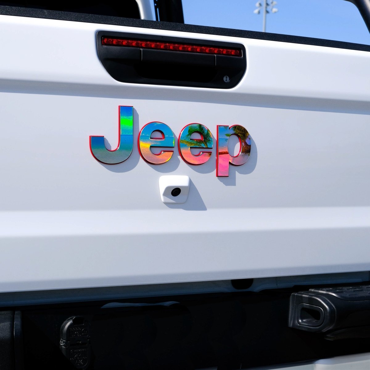 Holographic Jeep Emblem Overlay Decals - The Beach - Tiny Wrapz