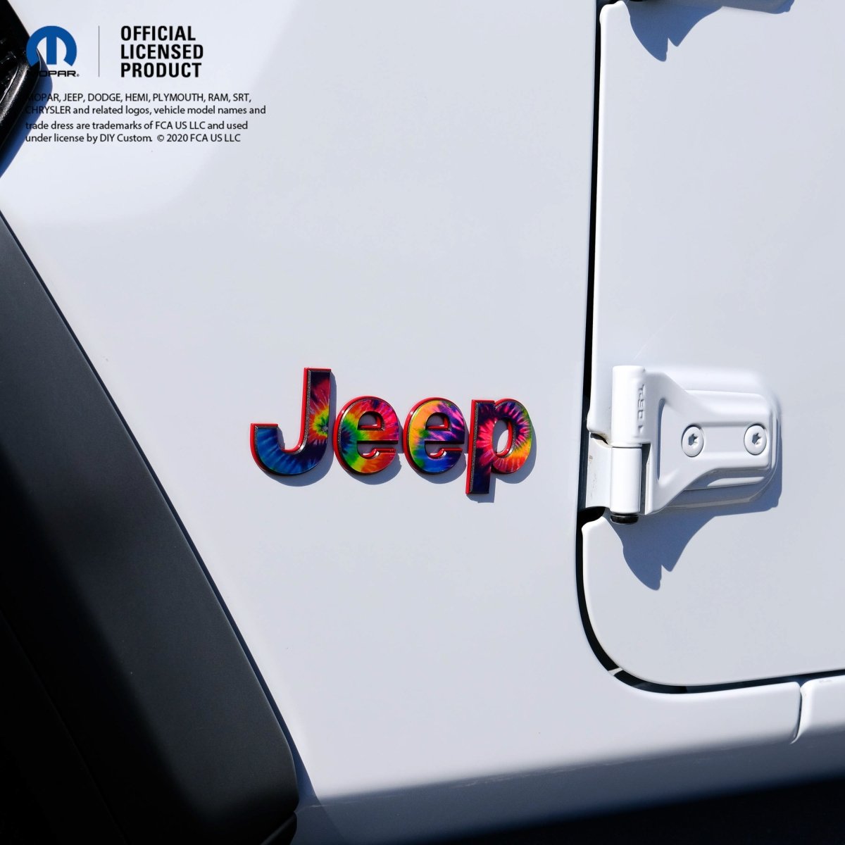 Holographic Jeep Emblem Overlay Decals - Tie Dye - Tiny Wrapz