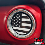 Jeep AC Vent "Black & White American Flag" 6 x Decals Fits 2011-2017 Wrangler JK, 2018-2026 Wrangler JL & Gladiator - Tiny Wrapz
