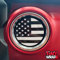 Jeep AC Vent "Black & White American Flag" 6 x Decals Fits 2011-2017 Wrangler JK, 2018-2026 Wrangler JL & Gladiator - Tiny Wrapz