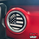 Jeep AC Vent "Black & White American Flag" 6 x Decals Fits 2011-2017 Wrangler JK, 2018-2026 Wrangler JL & Gladiator - Tiny Wrapz