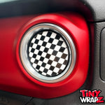 Jeep AC Vent Checkered Flag 4 x Decals Fits 2011-2026 Wrangler JK Wrangler JL Gladiator - Tiny Wrapz