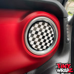 Jeep AC Vent Checkered Flag 4 x Decals Fits 2011-2026 Wrangler JK Wrangler JL Gladiator - Tiny Wrapz