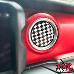 Jeep AC Vent Checkered Flag 4 x Decals Fits 2011-2026 Wrangler JK Wrangler JL Gladiator - Tiny Wrapz