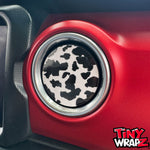 Jeep AC Vent "Cow Print" 6 x Decals Fits 2011-2017 Wrangler JK, 2018-2026 Wrangler JL & Gladiator - Tiny Wrapz