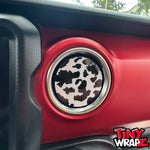 Jeep AC Vent "Cow Print" 6 x Decals Fits 2011-2017 Wrangler JK, 2018-2026 Wrangler JL & Gladiator - Tiny Wrapz