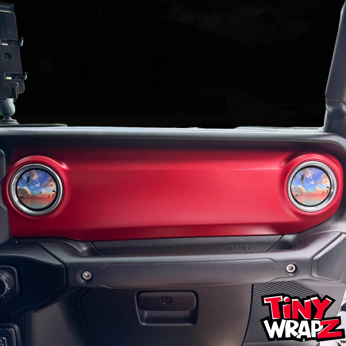 Jeep AC Vent Dolphin Sunset 4 x Decals Fits 2011-2026 Wrangler JK Wrangler JL Gladiator - Tiny Wrapz