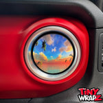 Jeep AC Vent Dolphin Sunset 4 x Decals Fits 2011-2026 Wrangler JK Wrangler JL Gladiator - Tiny Wrapz
