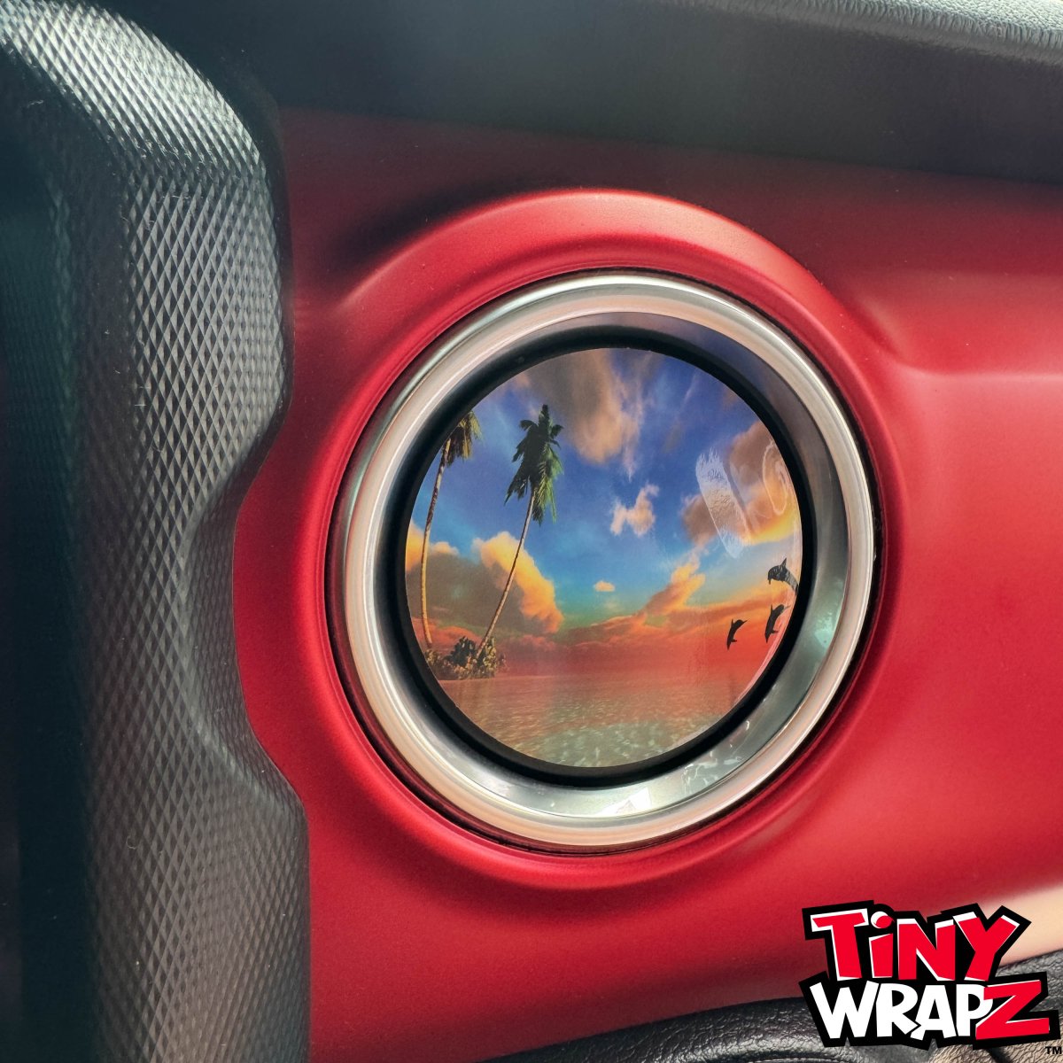 Jeep AC Vent Dolphin Sunset 4 x Decals Fits 2011-2026 Wrangler JK Wrangler JL Gladiator - Tiny Wrapz