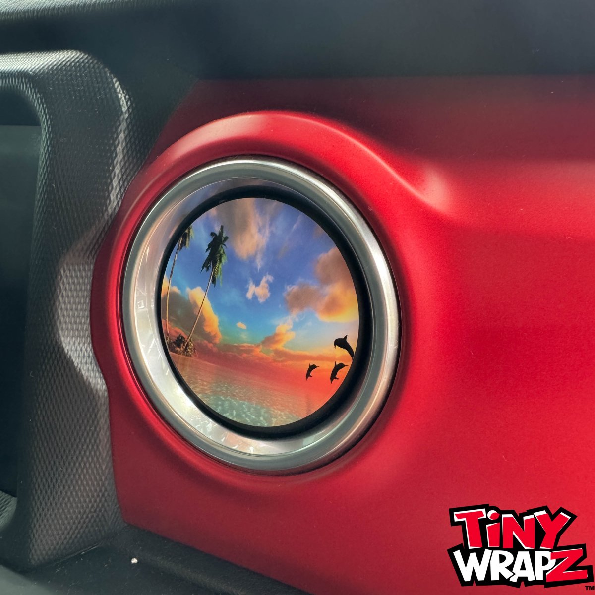 Jeep AC Vent Dolphin Sunset 4 x Decals Fits 2011-2026 Wrangler JK Wrangler JL Gladiator - Tiny Wrapz