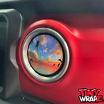 Jeep AC Vent Dolphin Sunset 4 x Decals Fits 2011-2026 Wrangler JK Wrangler JL Gladiator - Tiny Wrapz