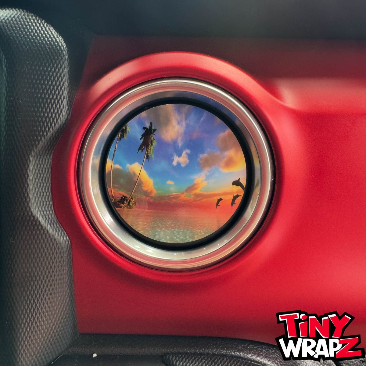 Jeep AC Vent Dolphin Sunset 4 x Decals Fits 2011-2026 Wrangler JK Wrangler JL Gladiator - Tiny Wrapz