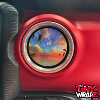 Jeep AC Vent Dolphin Sunset 4 x Decals Fits 2011-2026 Wrangler JK Wrangler JL Gladiator - Tiny Wrapz