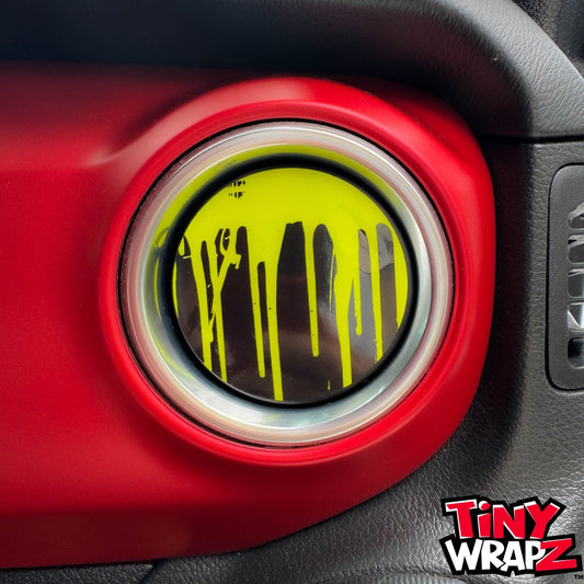 Jeep AC Vent "Dripping Lime Green" 4 x Decals Fits 2011-2026 Wrangler JK Wrangler JL Gladiator - Tiny Wrapz