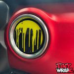 Jeep AC Vent "Dripping Lime Green" 4 x Decals Fits 2011-2026 Wrangler JK Wrangler JL Gladiator - Tiny Wrapz