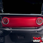 Jeep AC Vent "Dripping Red" 6 x Decals Fits 2011-2017 Wrangler JK, 2018-2026 Wrangler JL & Gladiator - Tiny Wrapz