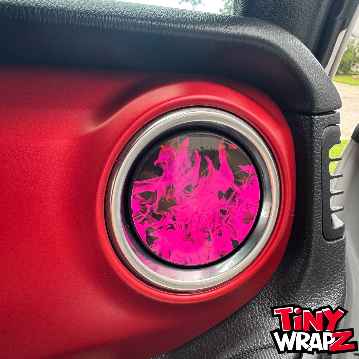 Jeep AC Vent "Pink Flames" 6 x Decals Fits 2011-2017 Wrangler JK, 2018-2026 Wrangler JL & Gladiator - Tiny Wrapz