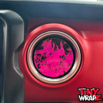 Jeep AC Vent "Pink Flames" 6 x Decals Fits 2011-2017 Wrangler JK, 2018-2026 Wrangler JL & Gladiator - Tiny Wrapz
