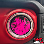 Jeep AC Vent "Pink Flames" 6 x Decals Fits 2011-2017 Wrangler JK, 2018-2026 Wrangler JL & Gladiator - Tiny Wrapz
