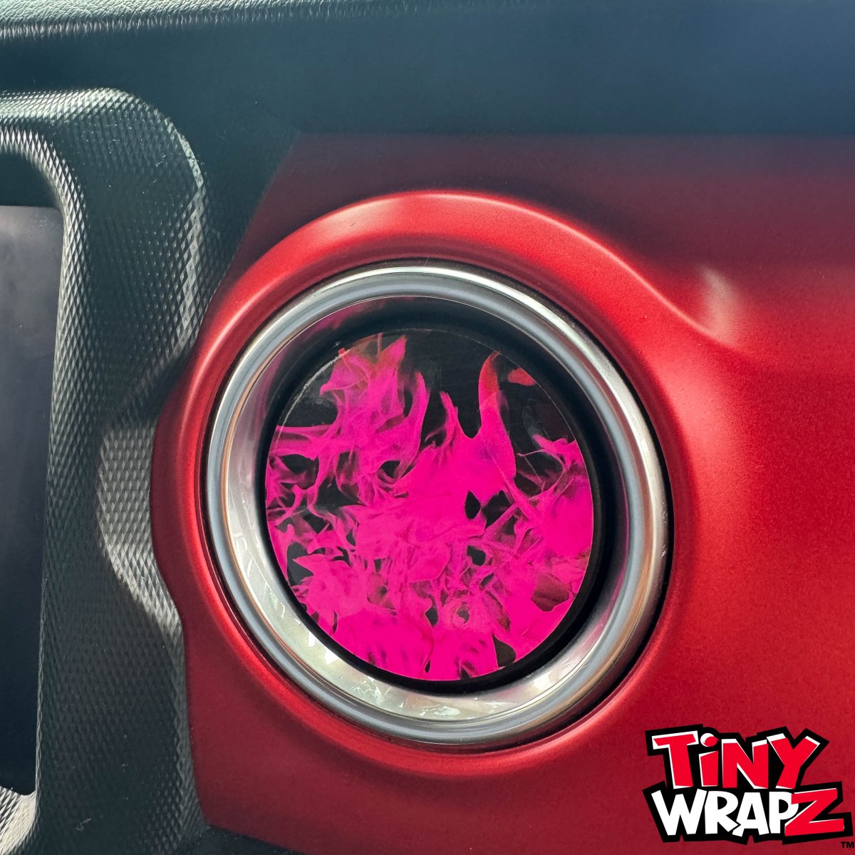 Jeep AC Vent "Pink Flames" 6 x Decals Fits 2011-2017 Wrangler JK, 2018-2026 Wrangler JL & Gladiator - Tiny Wrapz