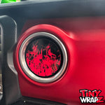 Jeep AC Vent Red Flames 4 x Decals Fits 2011-2026 Wrangler JK Wrangler JL Gladiator - Tiny Wrapz