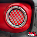 Jeep AC Vent Red & Gray Checkered Flag 4 x Decals Fits 2011-2026 Wrangler JK Wrangler JL Gladiator - Tiny Wrapz