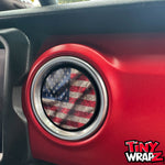 Jeep AC Vent "Topographic American Flag" 6 x Decals Fits 2011-2026 Wrangler JK Wrangler JL Gladiator - Tiny Wrapz