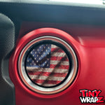 Jeep AC Vent "Topographic American Flag" 6 x Decals Fits 2011-2026 Wrangler JK Wrangler JL Gladiator - Tiny Wrapz