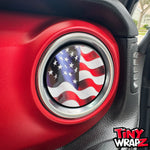 Jeep AC Vent "Waving American Flag" 6 x Decals Fits 2011-2017 Wrangler JK, 2018-2026 Wrangler JL & Gladiator - Tiny Wrapz