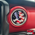 Jeep AC Vent "Waving American Flag" 6 x Decals Fits 2011-2017 Wrangler JK, 2018-2026 Wrangler JL & Gladiator - Tiny Wrapz