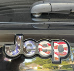 Jeep Emblem Overlay Decals - American Flag - Tiny Wrapz