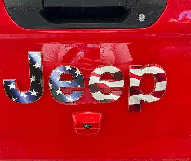 Jeep Emblem Overlay Decals - American Flag - Tiny Wrapz