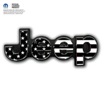 Jeep Emblem Overlay Decals - Basic Black & White American Flag - Tiny Wrapz