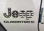 Jeep Emblem Overlay Decals - Basic Black & White American Flag - Tiny Wrapz