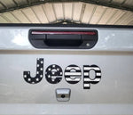 Jeep Emblem Overlay Decals - Basic Black & White American Flag - Tiny Wrapz