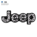 Jeep Emblem Overlay Decals - Black & White Leopard Print - Tiny Wrapz