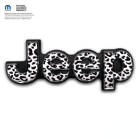 Jeep Emblem Overlay Decals - Black & White Leopard Print - Tiny Wrapz