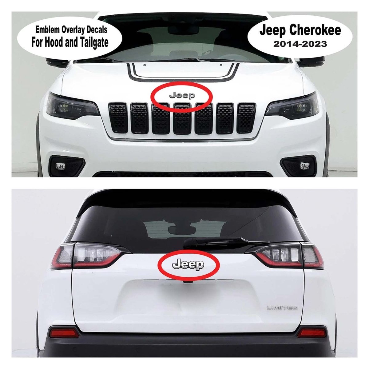 Jeep Emblem Overlay Decals - Christmas Wrapping - Tiny Wrapz