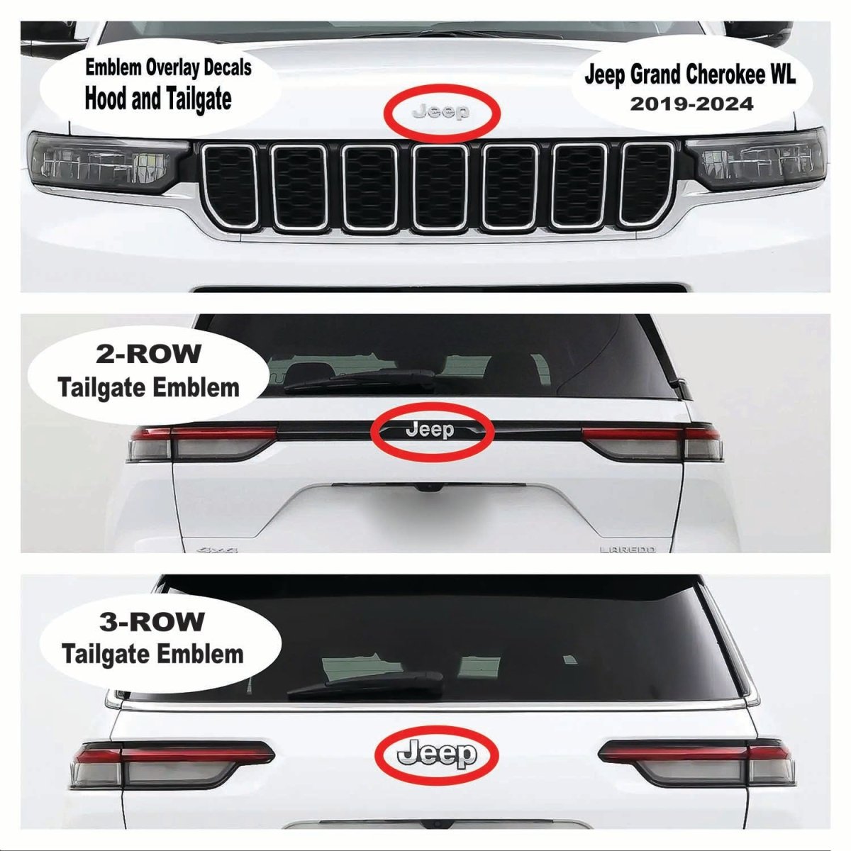 Jeep Emblem Overlay Decals - Christmas Wrapping - Tiny Wrapz