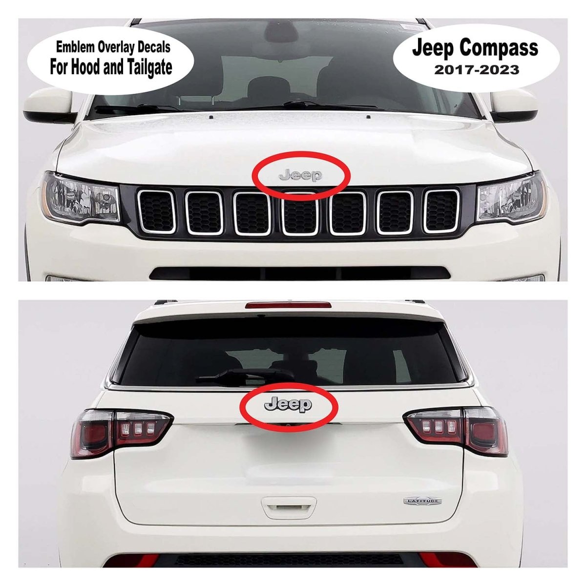 Jeep Emblem Overlay Decals - Christmas Wrapping - Tiny Wrapz